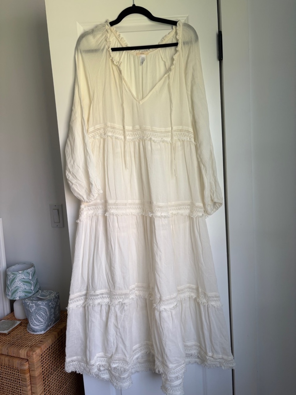 Eberjey Tiered Cream Maxi Dress - Women